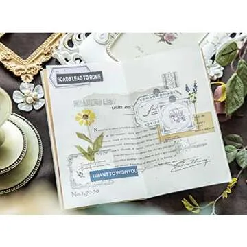 400 Pcs Scrapbook Paper Vintage Label Papers Decorative Papers Pads for DIY Decoupage and Scrapbooks Supplies