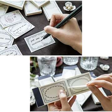 400 Pcs Scrapbook Paper Vintage Label Papers Decorative Papers Pads for DIY Decoupage and Scrapbooks Supplies