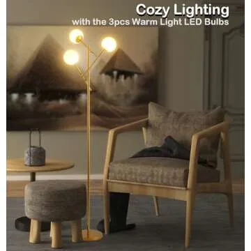 Elegant Fiqevs 3 Globe Mid Century Floor Lamp for Any Room