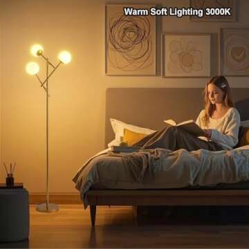 Elegant Fiqevs 3 Globe Mid Century Floor Lamp for Any Room