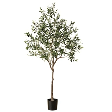 Realistic 6.4FT DIIGER Artificial Olive Tree for Home