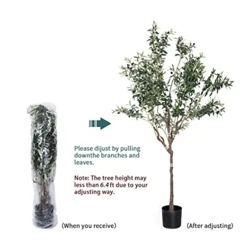 Realistic 6.4FT DIIGER Artificial Olive Tree for Home