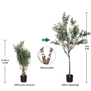 Realistic 6.4FT DIIGER Artificial Olive Tree for Home