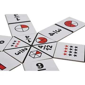 LEARNING ADVANTAGE The Original Fraction Dominoes | Homeschool Learning Fraction Game | 45 Dominoes | Math Manipulative for Kids | Teach Equivalents, Addition and Subtraction