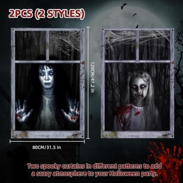 Halloween Ghost Curtain Decorations - 2 Pack