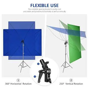 Neewer 39x55Inches/100x140CM Portable 2-in-1 Chromakey Blue/Green Backdrop Screen with 4 Flexible Rods/Bracket/Carry Bag for Live Streaming, Studio and TikTok/YouTube/Gaming Videos(Stand Not Included)