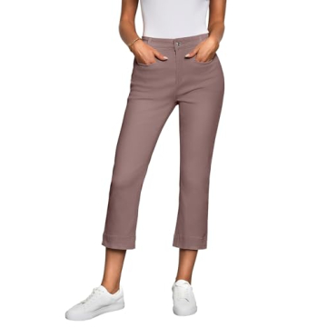 luvamia High Waisted Cropped Jeans for Women Casual Denim Capris Womens Fashion Nutmeg Brown Stretch...