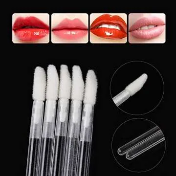 300 Pack Lip Gloss Applicators Disposable Lipstick Wands Bulk Lip Brush Makeup Tool Set (Clear-300pcs)