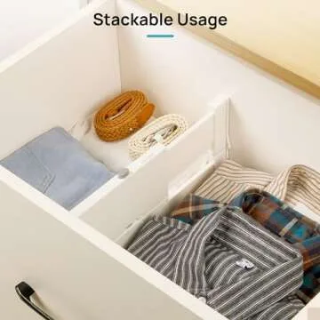 Vtopmart Drawer Dividers for Clothes 16 Pack, Adjustable 4" High Expandable from 11.6"-17" Dresser Drawer Organizer, Plastic Separators for Dresser, Baby Clothing, Kitchen, Cosmetic and Office Storage