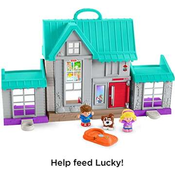 Fisher-Price Little People Toddler Toy Big Helpers Home Playset with Music Lights & Figures for Preschool Pretend Play Kids Ages 1+ Years