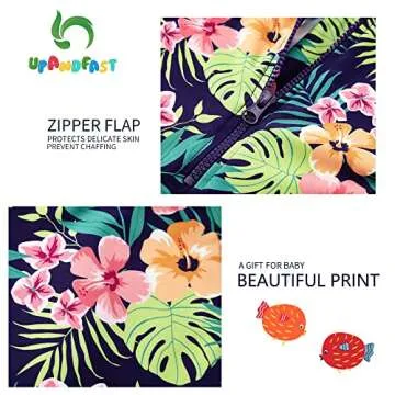 upandfast Toddler Floral Rash Guard Sun Protection Swimsuit
