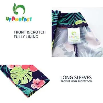 upandfast Toddler Floral Rash Guard Sun Protection Swimsuit