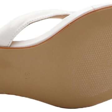 NEJKG Women's Open Square Toe Kitten Heels Thong Sandals Lightweight Non Slip Comfortable Slip-On Dress Heels Sandals for Party Vacation Summer Sandals (White,6)