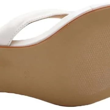 NEJKG Women's Open Square Toe Kitten Heels Thong Sandals Lightweight Non Slip Comfortable Slip-On Dress Heels Sandals for Party Vacation Summer Sandals (White,6)