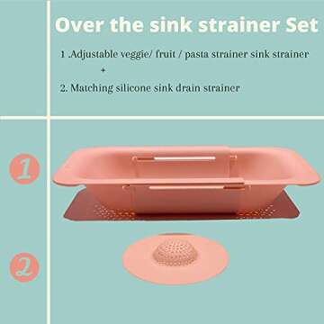 pink strainer set