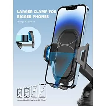 Phone Holder Mount for Car [ Off-Road Level & Stable Hook ] Windshield Dashboard Air Vent Universal Hands-Free Automobile Mounts Cell Phone Holder Fit for iPhone Smartphones