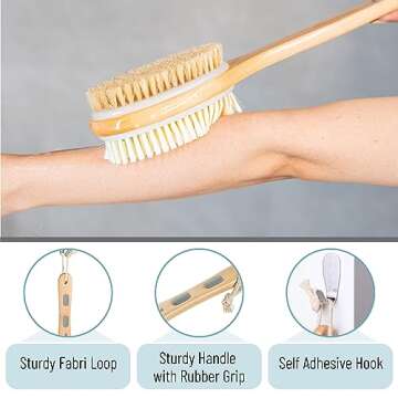 Slick Shower Brush - Double Sided Bath Brush with Long Handle