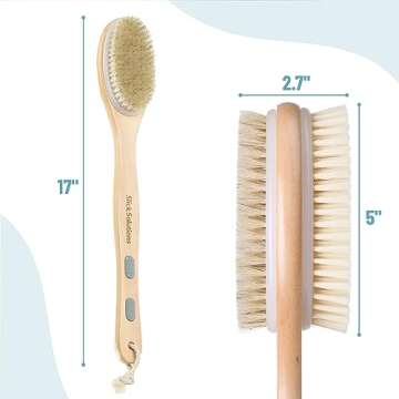 Slick Shower Brush - Double Sided Bath Brush with Long Handle
