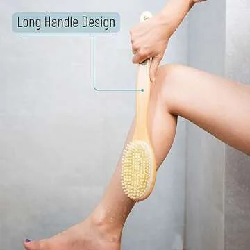 Slick Shower Brush - Double Sided Bath Brush with Long Handle