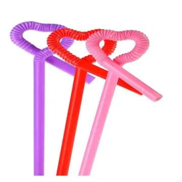 Colorful Extra Long Flexible Bendy Drinking Straws, 100 Pack