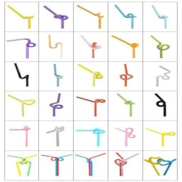 Colorful Extra Long Flexible Bendy Drinking Straws, 100 Pack