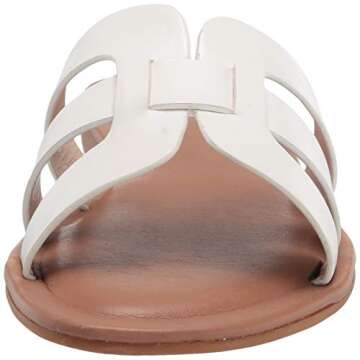 The Drop Women's Monika Flat H-Band Slide Sandal, White, 11