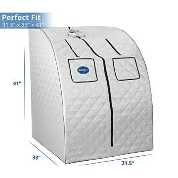 Durasage Oversized Portable Personal Steam Sauna Spa for Relaxation at Home, 60 Minute Timer, 800 Watt Steam Generator, Chair Included (Silver)