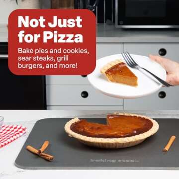 Baking Steel - The Original Ultra Conductive Pizza Stone (14"x16"x1/4") - The Original Baking Steel for Pizza & Bread for Indoor & Outdoor Use - Pre-Seasoned, Naturally Non-Stick Surface & Crack-Proof