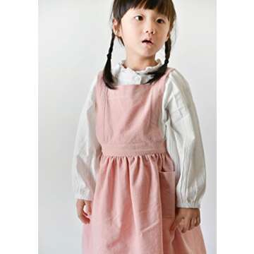 Jevopan Children Bib Apron Kids Apron with Extra Waist Frilly Design for Child with 2 Pockets, for C...