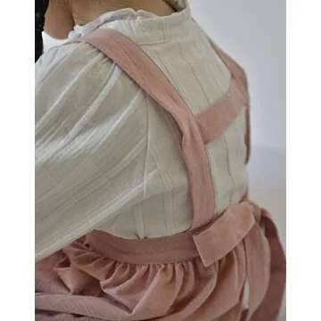 Jevopan Children Bib Apron Kids Apron with Extra Waist Frilly Design for Child with 2 Pockets, for Craft Kitchen Housework Gardening Cooking Baking Arts and Crafs Painting, Age 4-10 (Pink, Kids M)