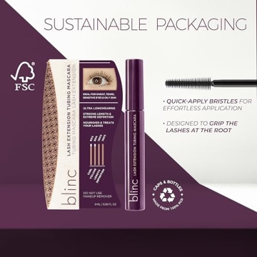Blinc Lash Extension Tubing Mascara, Extreme Lengthening and Defining Mascara with Biotin, Ultra-Longwearing Washable Mascara, Clean, Vegan and Cruelty-Free, 9mL / 0.30 Fl. OZ (Black)