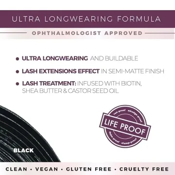 Blinc Lash Extension Tubing Mascara, Extreme Lengthening and Defining Mascara with Biotin, Ultra-Longwearing Washable Mascara, Clean, Vegan and Cruelty-Free, 9mL / 0.30 Fl. OZ (Black)