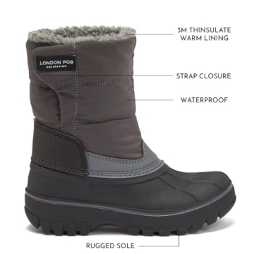 LONDON FOG Insulated Waterproof Kids Winter Snow Boots