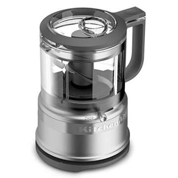 KitchenAid KFC3516CU 3.5 Cup Mini Food Processor, Contour Silver (Renewed)