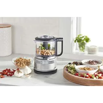KitchenAid KFC3516CU 3.5 Cup Mini Food Processor, Contour Silver (Renewed)
