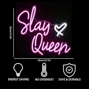 Slay Queen Neon Sign for Bedroom Decor and Gifts
