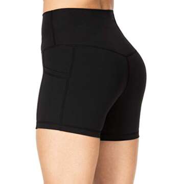 Sunzel 8" / 5" / 3" Biker Shorts for Women with Pockets, High Waisted Yoga Workout Shorts Black