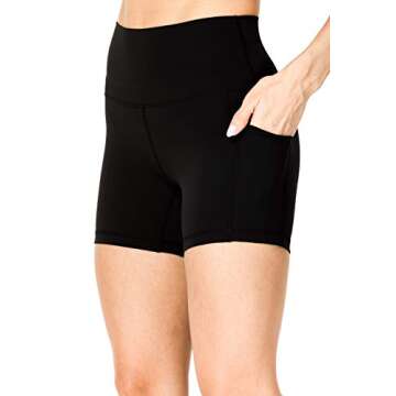 Sunzel 8" / 5" / 3" Biker Shorts for Women with Pockets, High Waisted Yoga Workout Shorts Black