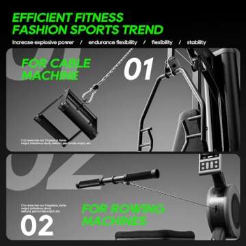 QPARVERS Cable Machine Attachment LAT Pulldown Attachments Cable Machine Accessories for Home Gym