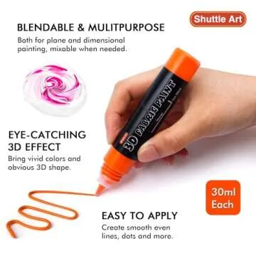66 Colors Fabric Paint, Shuttle Art 3D Fabric Paint with Stencil and Brushes, Permanent Textile Paint Includes Neon, Metallic, Glitter and Glow in the Dark Paint, Ideal for Clothing and DIY Decoration