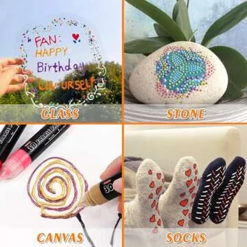 66 Colors Fabric Paint, Shuttle Art 3D Fabric Paint with Stencil and Brushes, Permanent Textile Paint Includes Neon, Metallic, Glitter and Glow in the Dark Paint, Ideal for Clothing and DIY Decoration