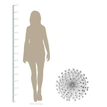 Stratton Home Decor Silver Acrylic Burst Decor | Metal and Acrylic Art Deco Wall Art | Easy to Mount Sunburst Wall Decor with a Shimmery Finish| 24”x 5”x24”