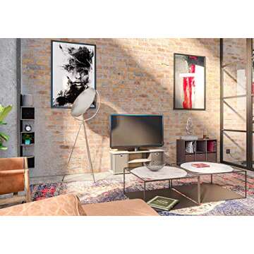 Furinno Rossi Wall Mount Floating Corner Shelf, 5-Tier Radial, French Oak Grey/Black