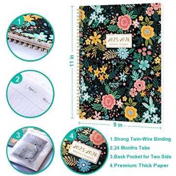 Monthly Planner/Calendar 2023-2026, 3 Year Organizer