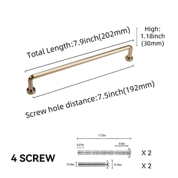 POVEFONK Champagne Copper Cabinet Handles for Kitchen