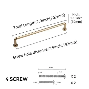 POVEFONK Champagne Copper Cabinet Handles for Kitchen