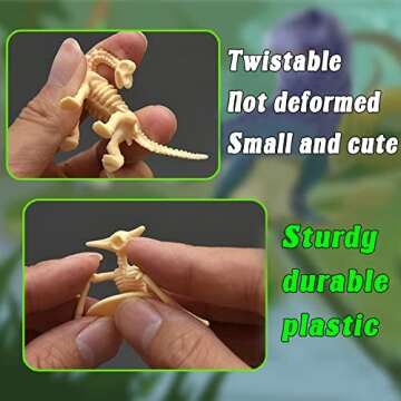 Qiuttnqn 60 Pack Dinosaur Fossil Skeletons,Plastic Figures Dino Bones,Dinosaur Skeleton Toys for Dino Sand Dig,Science Play,Party Favor,12 Styles