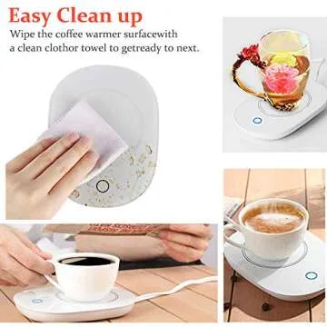 YEAILIFE Coffee Cup Warmer for Desk with Auto Shut Off, Tea Mug Warmer for Office Home Desk Use, Coffee Warmer Plate, Cup Warmer for Coffee, Milk, Tea, Water