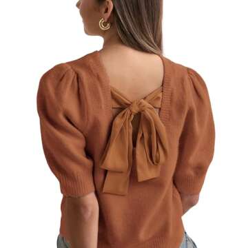 Lentta Trendy Bow Knit Sweater for Women - Chic Comfort