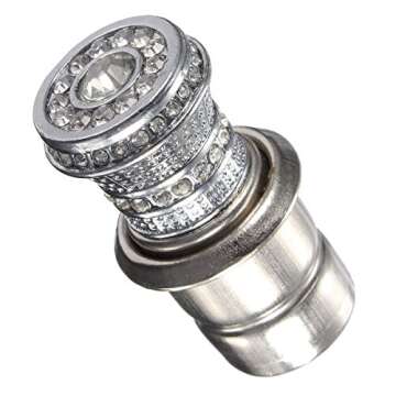 Bling Car Decor Crystal Bling Car Cigarette Lighter, Rhinestone Auto Interior Accessory, 12V Glam Decor, Silver Plastic with Rhinestone Decoration